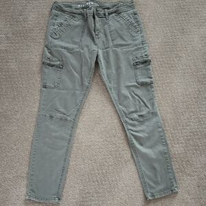 AVA & VIV Women's Gray Cargo Jeans